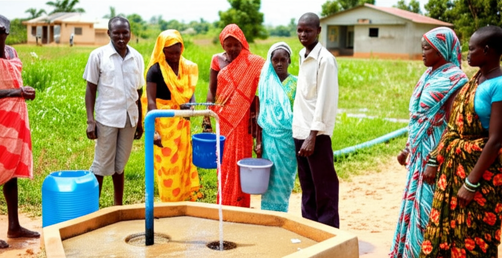 Rural agricultural landscape supported by water access